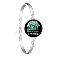 Glass 18mm Mental Health /Positivity Bracelet - 32 Options