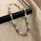 Fashion Mixed Colour Simulated Pearl Beaded Necklace - 3 Options