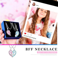 Fashion 2pc Best Friend Butterfly Crystal Necklace