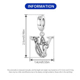 925 Sterling Silver CZ Butterfly/Letter Hanging Charm