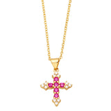 Fashion Gold Plated Crystal Cross Necklace - 6 Options