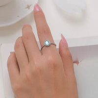 925 Sterling Silver Teardrop Moonstone Ring