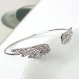Fashion Rhinestone Wings Open Bangle