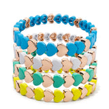 Fashion Colourful Enamel Heart Bracelet - 9 Options
