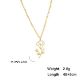 Stainless Steel Birth Flower Necklace - 2 Colours - 12 Options