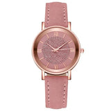 Rhinestone Detail Leather Watch - 8 Colours