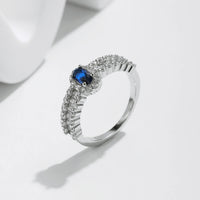 925 Sterling Silver Royal Blue Oval CZ Ring