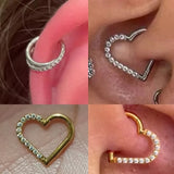 G23 Titanium Heart Nose/Ear Body Hoop - 2 Sizes - 13 Options
