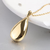 Stainless Steel Water Droplet Urn Pendant Necklace - 4 Colours