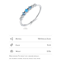 925 Sterling Silver Simple Dainty Stackable Blue CZ Ring