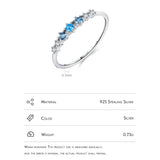 925 Sterling Silver Simple Dainty Stackable Blue CZ Ring