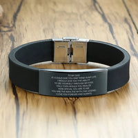 Stainless Steel and Silicone Dad Bracelet - 20 Options