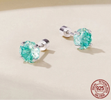 925 Sterling Silver Sakura Cut Screw-back Ear Stud Earrings - 2 Colours