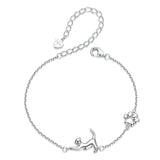 925 Sterling Silver Cat/Dog Pawprint Bracelet - 5 Options
