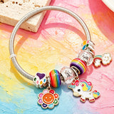 Fashion Cartoon Unicorn Rainbow Sun Flower Charm Bracelet