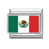 Stainless Steel World National Flag Italian Charm - 18 Options