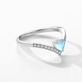 925 Sterling Silver Moonstone Wishbone Ring