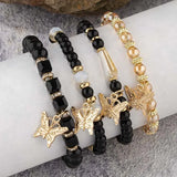 4Pcs Butterfly Beaded Bracelet Set - 7 Colours