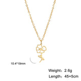 Stainless Steel Birth Flower Necklace - 2 Colours - 12 Options