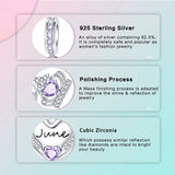 925 Sterling Silver Birthstone Heart Crown Hanging Charm - 12 options