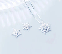 925 Sterling Silver Snowflake Necklace or Earrings