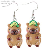 Fashion Capybara Resin Hanging Earrings - 10 Options