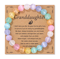 Natural Stone Family Themed Bead Bracelet - 3 sizes - 33 Options