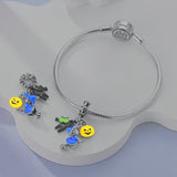 925 Sterling Silver Glow in The Dark Flying Witch Hanging Charm