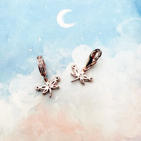 925 Sterling Silver Dragonfly Rose Gold Hanging Charm - 2 Options