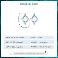 925 Sterling Silver Blue Starry Stud Earrings