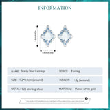 925 Sterling Silver Blue Starry Stud Earrings