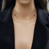 Stainless Steel Gold Colour Heart Necklace