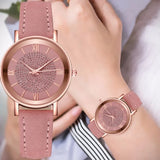 Rhinestone Detail Leather Watch - 8 Colours