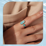 Fashion Amazonite Aquamarine Open Ring