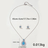 Fashion Droplet Natural Stone & Zircon Necklace/Earrings Set