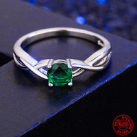 925 Sterling Silver Round CZ Ring - 3 Colours