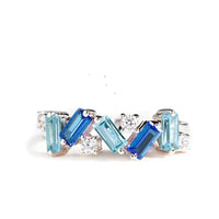Fashion Geometric Baguette Cubic Zirconia Ring - 2 Colours