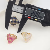 Fashion Big Heart Crystal Adjustable Ring - 3 Colours
