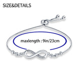 925 Sterling Silver Infinity Bolo Bracelet - 4 Options
