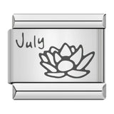 Stainless Steel Month Flower Italian Charm - 12 Options