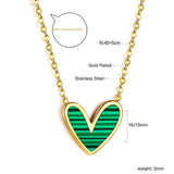 Stainless Steel Heart Shaped Pendant Necklace - 33 Options