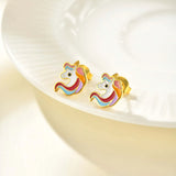 Stainless Steel Cute Gold Plated Stud Earrings - 3 Options
