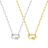 Stainless Steel Paperclip CZ Necklace - 2 Colours