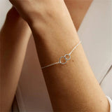 Stainless Steel Simple Double Circle Bracelet - 2 Colours