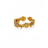 Stainless Steel Sea Themed Gold Coloured Adjustable Ring - 30 Options