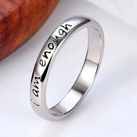 925 Sterling Silver I am Enough Ring