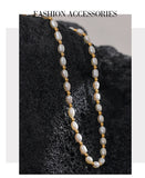 Stainless Steel Freshwater Pearl Gold Colour Necklace
