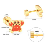 Stainless Steel Small Flat Back Animal Earrings - 20 Options