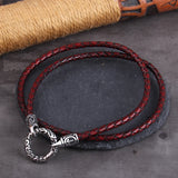 Fashion Stainless Steel/Leather Nordic Style Open Round Clasp Necklace - 3 Lengths