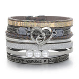 Fashion Multilayer Live Every Moment Leather Bracelet - 4 Colours